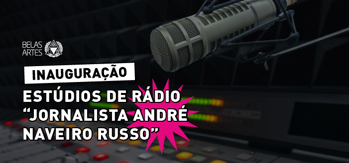 Banner notícia: Belas Artes inaugura o moderno Laboratório de Rádio