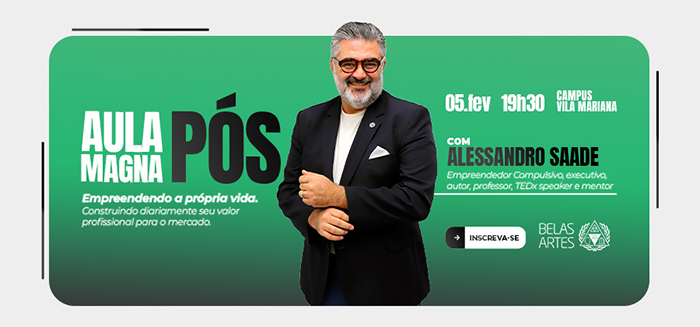 Belas Artes realiza Aula Magna de Pós-Graduação com foco em empreendedorismo e marketing pessoal